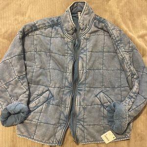 NWT unworn free people dolman jacket size Small Blue wavy waters